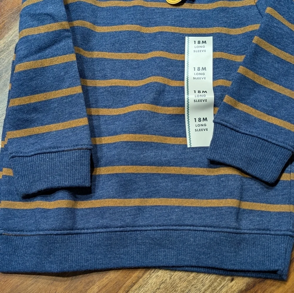 Cat & Jack Kids Blue Striped Top with Gray and 2 Pants